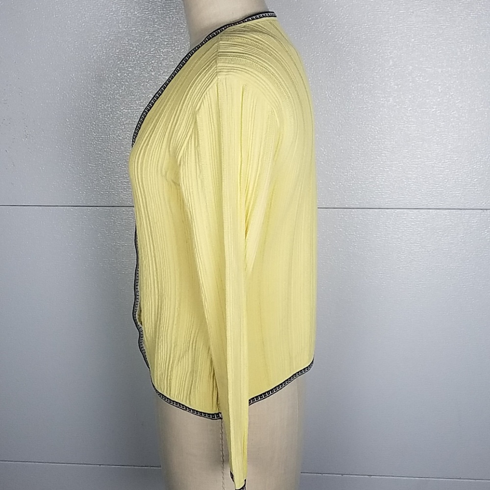 Escada Yellow Black Trim Sweater Set 40 EU M US - Picture 4 of 6